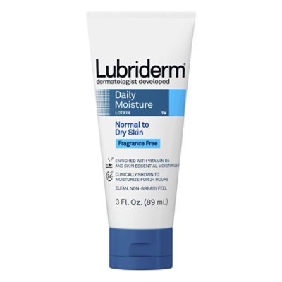 Lubiderm Lotion Daily Moisture Normal To Dry Skin Fragrance Free - 3 Fl. Oz.