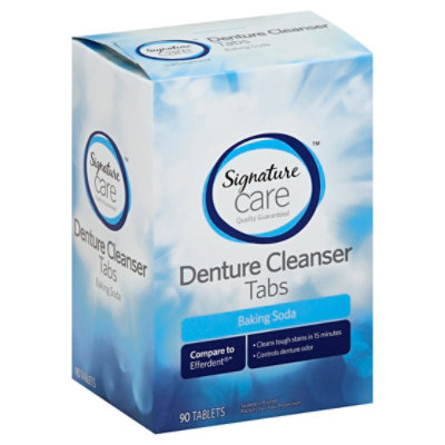 Signature Care Denture Cleanser Tabs Baking Soda - 90 Count