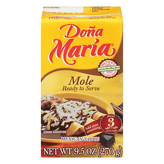 DONA MARIA Sauce Mexican Mole Ready to Serve Brick - 9.5 Oz