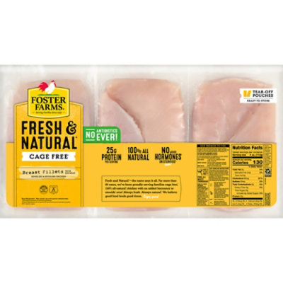 Foster Farms Fresh & Natural Boneless Skinless Chicken Breasts Individually Wrap - 4.00 LB