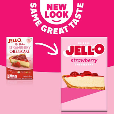 Jell-O No Bake Strawberry Cheesecake Dessert Kit with Strawberry Topping - Filling Mix and Crust Mix - 19.6 Oz - Image 2