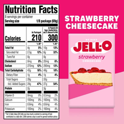 Jell-O Strawberry Cheesecake Filling Mix and Crust Mix Dessert Kit Box - 19.6 Oz - Image 8