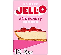 Jell-O Strawberry Cheesecake Filling Mix and Crust Mix Dessert Kit Box - 19.6 Oz