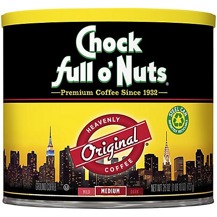 Chock full o Nuts Coffee Ground Medium Roast Original - 26 Oz - Image 5