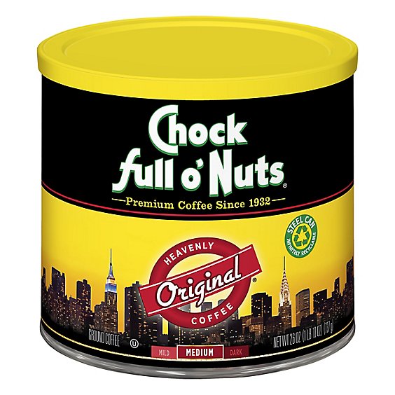 Chock full o Nuts Coffee Ground Medium Roast Original - 26 Oz