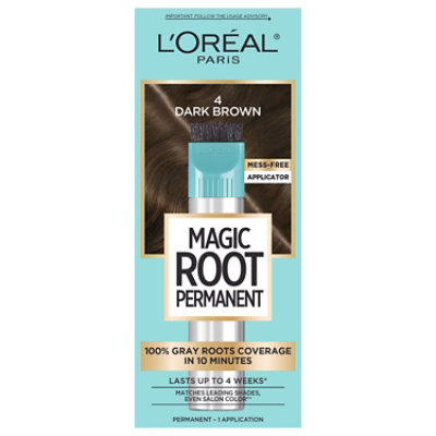 L'Oreal Paris Magic Root Rescue 10 Minute Root Hair Coloring Kit 4 Dark Brown Kit - Each - Image 1