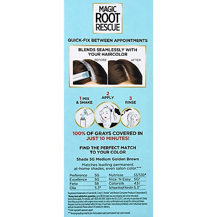 Root Rescue Hair Color With Quick Precision Applicator Medium Golden Brown 5G - Each - Image 5