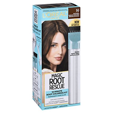 Root Rescue Hair Color With Quick Precision Applicator Medium Golden Brown 5G - Each - Image 1
