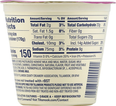 Tillamook Good & Creamy Oregon Dark Cherry Low-Fat Yogurt - 6 Oz - Image 8