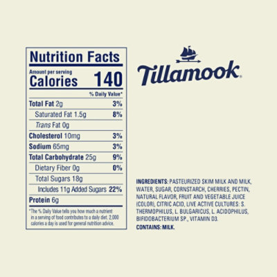 Tillamook Good & Creamy Oregon Dark Cherry Low-Fat Yogurt - 6 Oz - Image 6