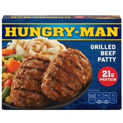 Hungry-Man Grilled Beef Patty Frozen Dinner - 15 Oz - Image 1