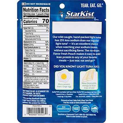 StarKist Tuna Chunk Light in Water Low Sodium - 2.6 Oz - Image 6