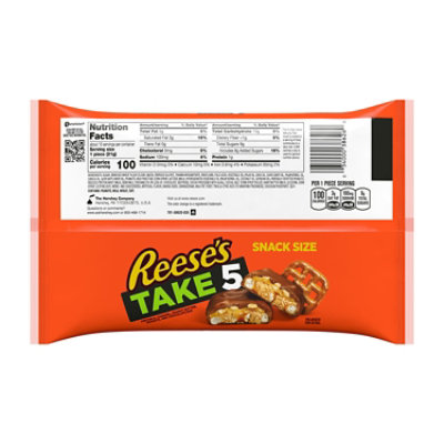 Reeses Take 5 Pretzel Peanut And Chocolate Snack Size Halloween Candy Bag - 11.25 Oz - Image 2