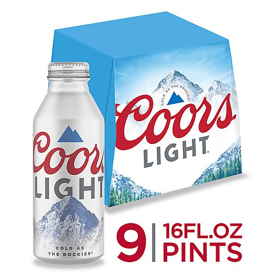Coors Light American Style Light Lager Beer 4.2% ABV Bottles - 9-16 Fl. Oz.