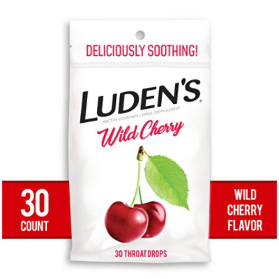 Ludens Pectin Lozenge Throat Drops Wild Cherry 30 Count safeway