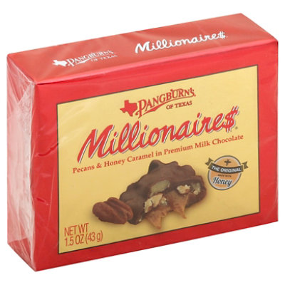  Pangburns Millionaire$ Gusset Bag, 16.75 Ounce, Pangburn's  Millionaires Candy, Buttery Pecans, Creamy Caramel, Honey, and  Mouthwatering Milk Chocolate; Texas Born, and Loved by All : Everything Else