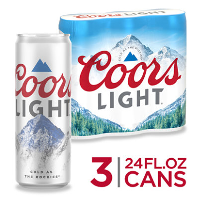 Coors Light Beer American Style Light Lager 4.2% ABV Cans - 3-24 Fl. Oz.