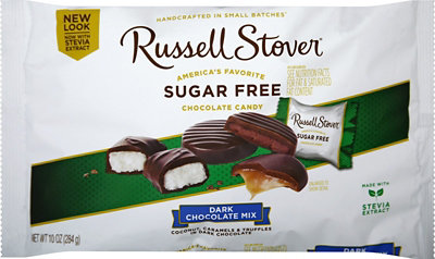 Russell Stover Sugar Free Dark Chocolate Laydown Bag - 10 Oz