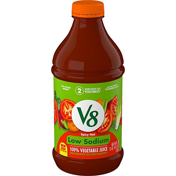 V8 Vegetable Juice Low Sodium Spicy Hot - 46 Fl. Oz.