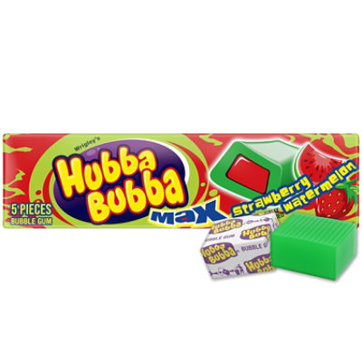 Hubba Bubba Max Strawberry Watermelon Bubble Gum Pack - 5 Count - Image 1