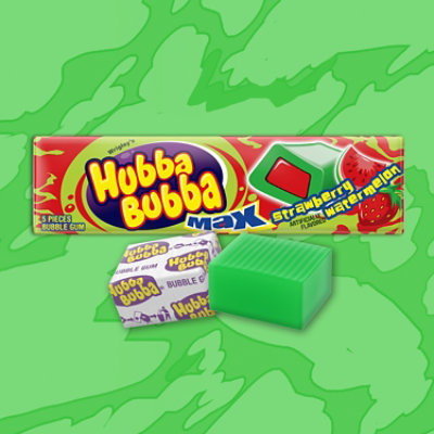 Hubba Bubba Max Strawberry Watermelon Bubble Gum Pack - 5 Count - Image 3