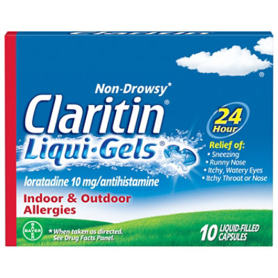 Claritin Antihistamine Liqui-Gels Indoor & Outdoor Allergies 10mg - 10 Count - Image 3