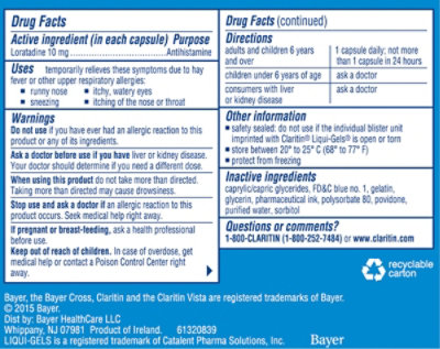 Claritin Antihistamine Liqui-Gels Indoor & Outdoor Allergies 10mg - 10 Count - Image 5