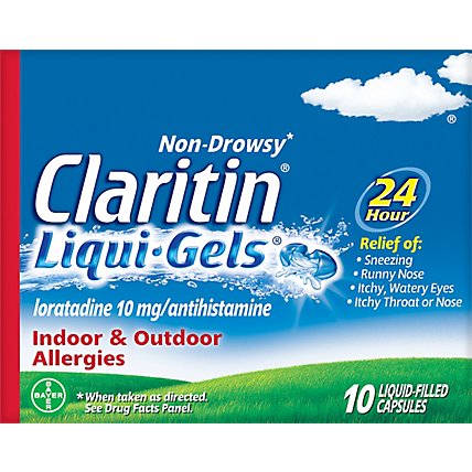 Claritin Antihistamine Liqui-Gels Indoor & Outdoor Allergies 10mg - 10 Count - Image 2