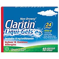 Claritin Antihistamine Liqui-Gels Indoor & Outdoor Allergies 10mg - 10 Count - Image 1