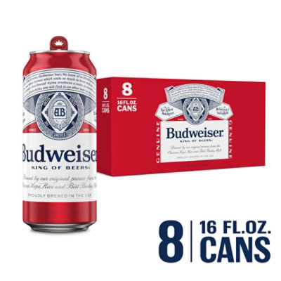 Budweiser American Lager Beer in Cans - 8 - 16 Fl. Oz. - Image 1