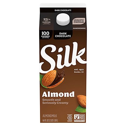 Silk Dark Chocolate Almond Milk - 0.5 Gallon - Image 1