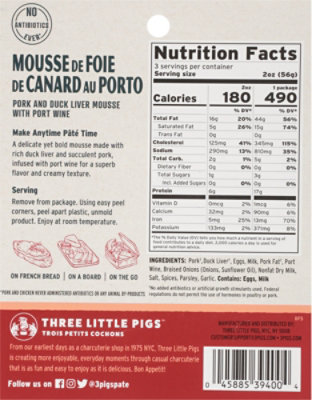 Three Little Pigs Duck Liver & Pork Mousse With Port Wine - 5.5 Oz - Image 6