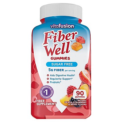 Vitafusion Dietary Supplement Gummy Sugar Free Peach/Strawberry/Berry - 90 Count - Image 1