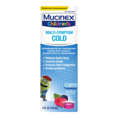 Mucinex Childrens Cold Liquid Medicine Multi Symptom Very Berry Flavor - 4 Fl. Oz. - Image 2