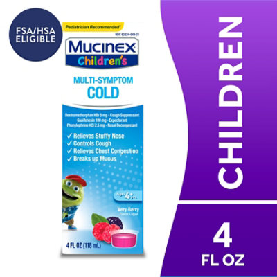 Mucinex Childrens Cold Liquid Medicine Multi Symptom Very Berry Flavor - 4 Fl. Oz. - Image 2