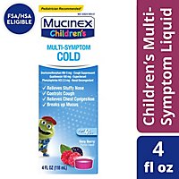 Mucinex Childrens Cold Liquid Medicine Multi Symptom Very Berry Flavor - 4 Fl. Oz. - Image 1