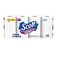 Scott 1000 Toilet Paper Regular Rolls 1 Ply Toilet Tissue - 12 Roll - Image 3