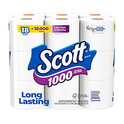 Scott 1000 Sheets Per Roll Toilet Paper - 4 Roll - Image 4