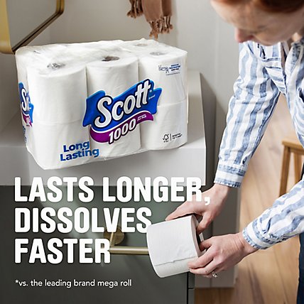 Scott 1000 Toilet Paper Regular Rolls 1 Ply Toilet Tissue - 20 Roll - Image 3