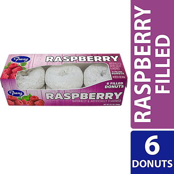 Franz Donuts Filled With Naturally & Artificially Raspberry Flavored 6 Count - 13.5 Oz