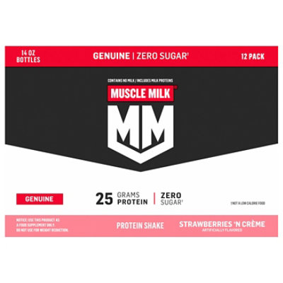 MUSCLE MILK Protein Shake Strawberries N Creme - 14 Fl. Oz.