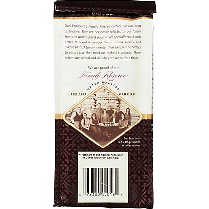Don Franciscos Coffee Family Reserve Coffee Ground Medium Roast Colombia Supremo - 12 Oz - Image 5
