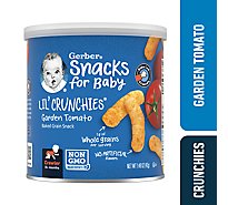 Gerber Lil Crunchies Garden Tomato Puffs Snacks for Baby Canister - 1.48 Oz