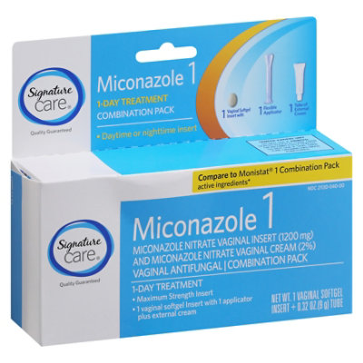  Signature Care Vaginal Antigungal Pack Soft Gel + Cream Miconazole 1 Day Treatment - Each 