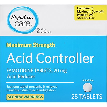 Signature Care Famotidine Acid Reducer Tablets - 25 Count - Image 2