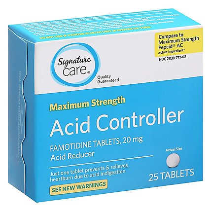 Signature Care Famotidine Acid Reducer Tablets - 25 Count - Image 1