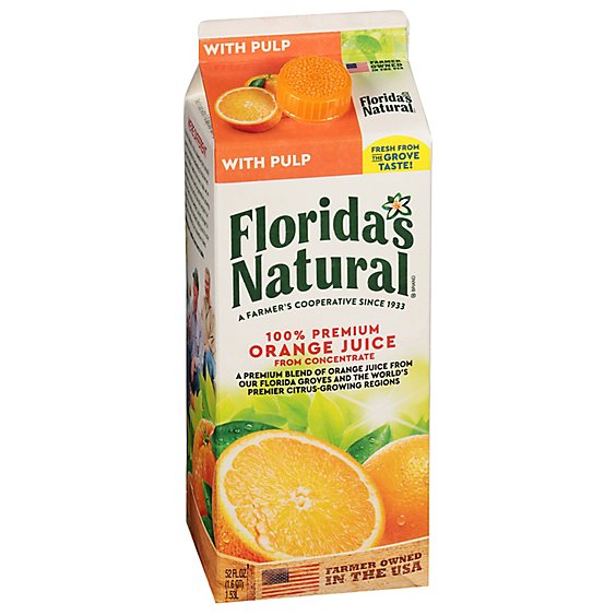 Florida's Natural Orange Juice Some Pulp Chilled - 52 Fl. Oz.