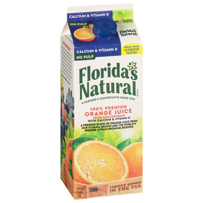 Florida's Natural Orange Juice No Pulp with Calcium & Vitamin D Chilled - 52 Fl. Oz.