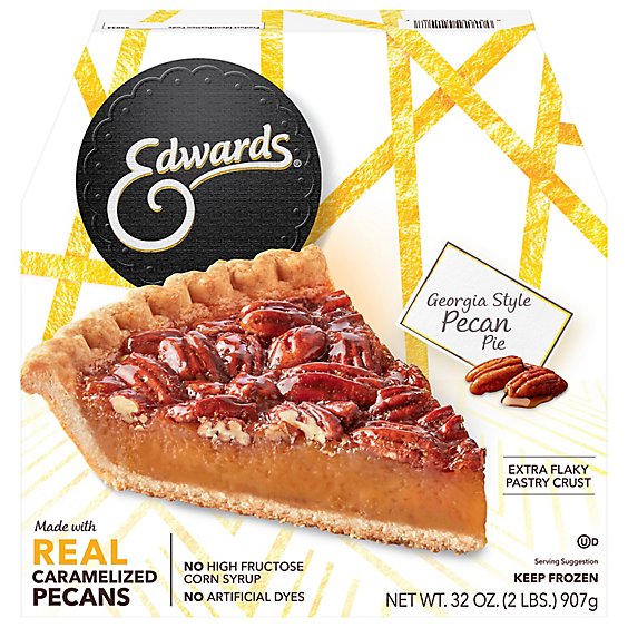 EDWARDS Pie Pecan Georgia Box Frozen - 32 Oz