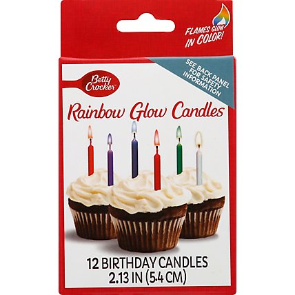 Betty Crocker Candles Rainbow Glow - 12 Count - Image 2